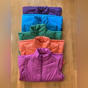 (5) Lands’ End Puffer Vests, Size Small